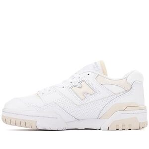 New Balance White and Cream Sneakers